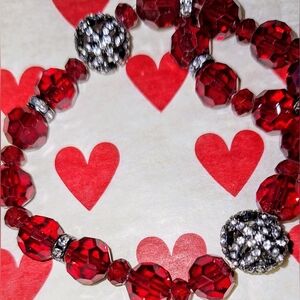 Pre-owned Dazzling Deep Red Bracelets 2